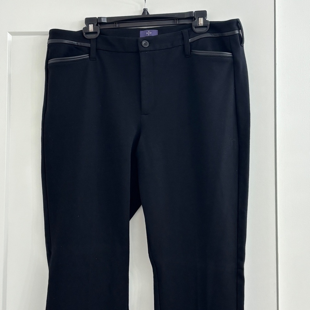 NYDJ Black Straight leg Trouser Pants In Ponte Knit tummy control - Picture 3 of 13